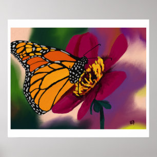 Poster Papillon sur la fleur