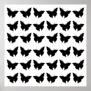 Poster Papillons audacieux noirs