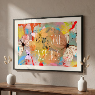 Poster Papillons blancs peignent des gouttes et des coups