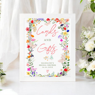 Poster Papillons boho brillant sauvage abat signe de la m