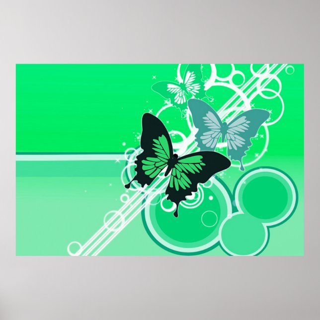 Poster Papillons circulaires 2 (Devant)