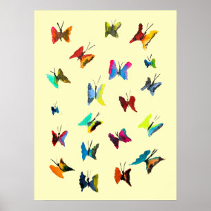 Poster Papillons couleur aquarelle