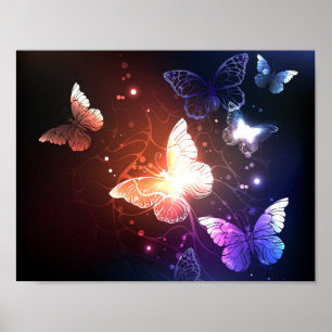 Poster Papillons de nuit lumineux
