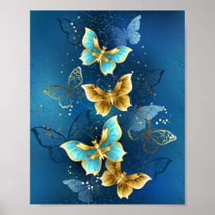 Poster Papillons d'or