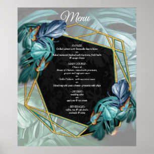 Poster Papillons du Paradis/Tropical Turquoise Splash