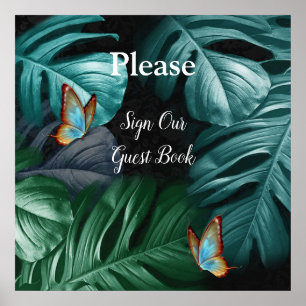 Poster Papillons du Paradis/Tropical Turquoise Splash