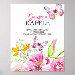 Poster Papillons et berceuses Baby shower de trèfle de co