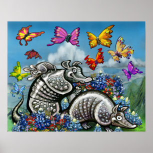 Poster Papillons Fleur sauvage Armadillos