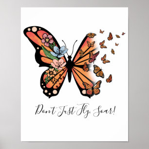 Poster Papillons Fleurs Motivationnel Inspirant