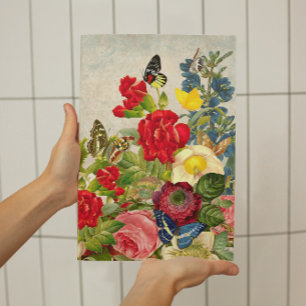 Poster Papillons Fleurs vintages Petites