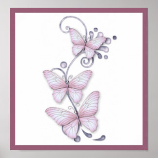 Poster Papillons florissants