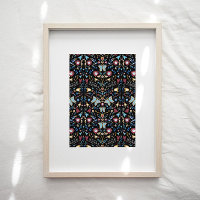 Papillons Folk Art motif floral