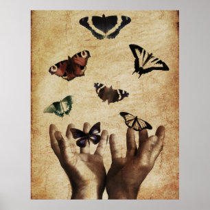 Poster Papillons Mains