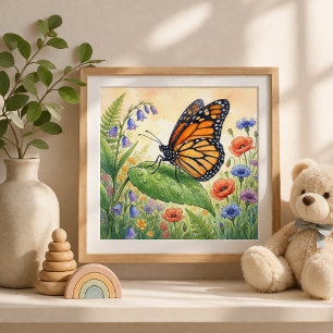 Poster Papillons Petits Insectes Nursery