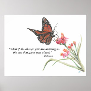 Poster Papillons - Transformation Dessin - Art Imprimer
