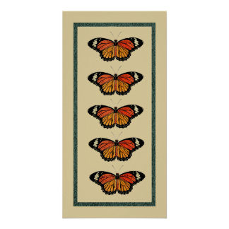 Poster Papillons vintages Printemps Belle nature Mignonne