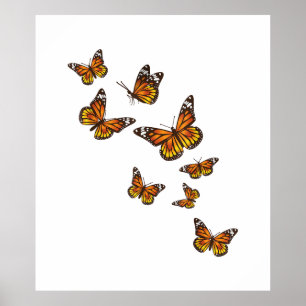 Poster Papillons Volants - Jardinier Amoureux des Papillo