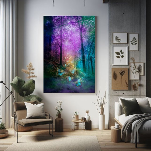 Poster Papillons Whimsical Dans La Forêt Enchantée (Créateur téléchargé)