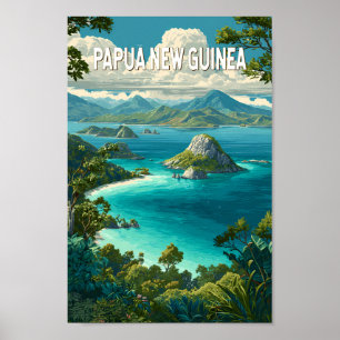 Poster Papouasie-Nouvelle-Guinée Illustration Art de voya