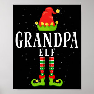 Poster Papy elfe Noël pyjama de Noël assorti