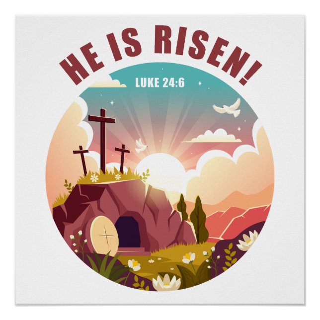 Poster Pâque chrétienne inspirant Jésus de Pâques (Devant)