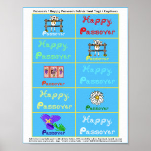 Poster Pâque / Happy Pessa Fabric Font légende