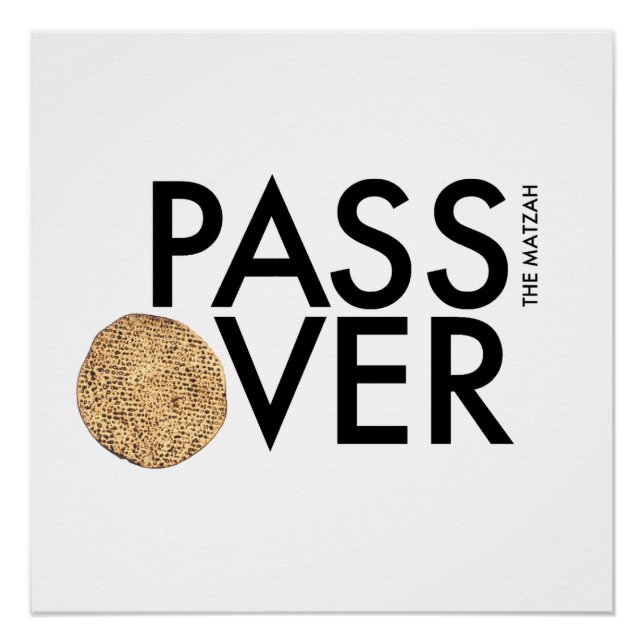 Poster Pâque - PASSEZ le matzah OVER - Seder Pesach (Devant)
