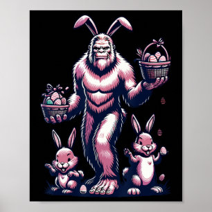 Poster Pâques Bigfoot Avec Lapin Et Oeuf Bysket Festif C