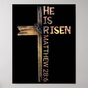 Poster Pâques chrétien Il Est Ressuscité Soleil Résurrect