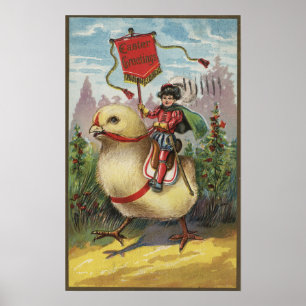 Poster Pâques GreetingsPrince placé sur un poussin