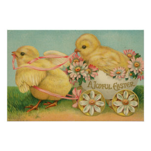 Poster "Pâques joyeux" Carte postale vintage, vers 1915