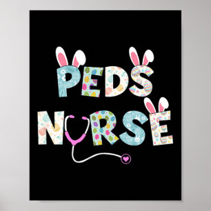 Poster Pâques mignonnes Pâques Poudre Lapin Oreilles Joye
