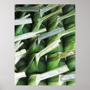 Poster Paquets en feuille de bananier enveloppés