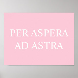 Poster Par Aspera Ad Astra Citation latine Imprimer - Ros