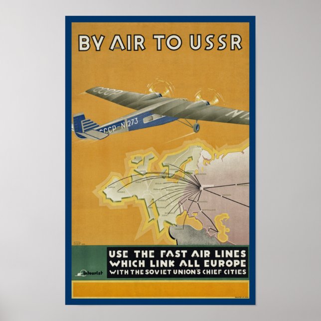 Poster Par avion vers l'URSS (Devant)