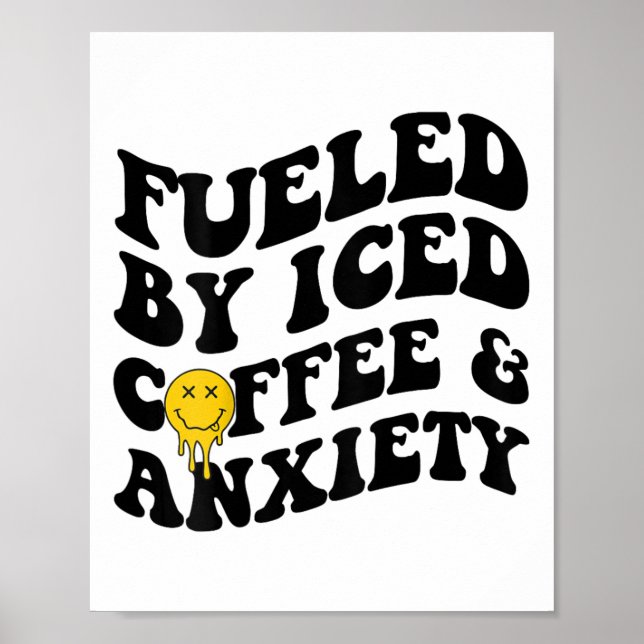 Poster Par Café Glacé Et Anxiété Santé Mentale À L'Arrièr (Devant)