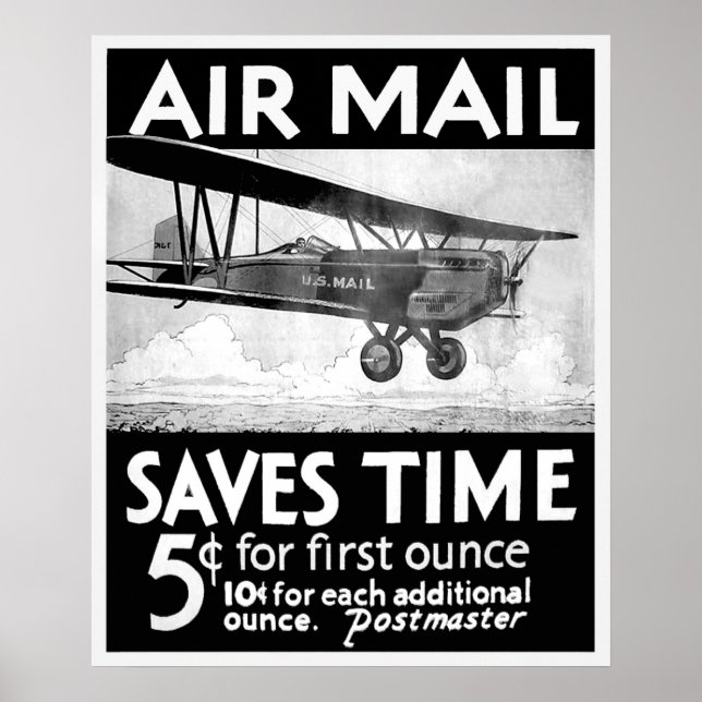 Poster par courrier aérien - Vintage (Devant)