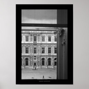 Poster Par la fenêtre Le Louvre Paris B et W Poster2