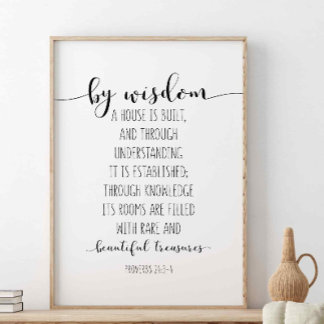 Poster Par Sagesse Une Maison Est Construite, Proverbes 2