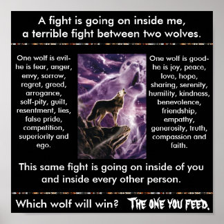 Poster Parabole indienne : deux loups