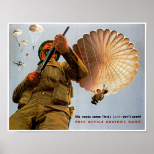 Poster Parachutiste Britannique - Ses besoins arrivent pr