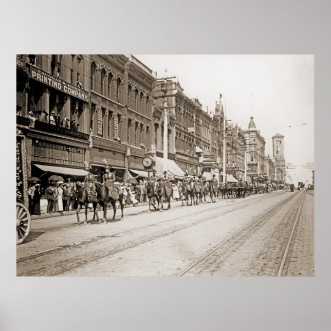 Poster Parade de cirque à Tacoma WA circa 1900 (Devant)