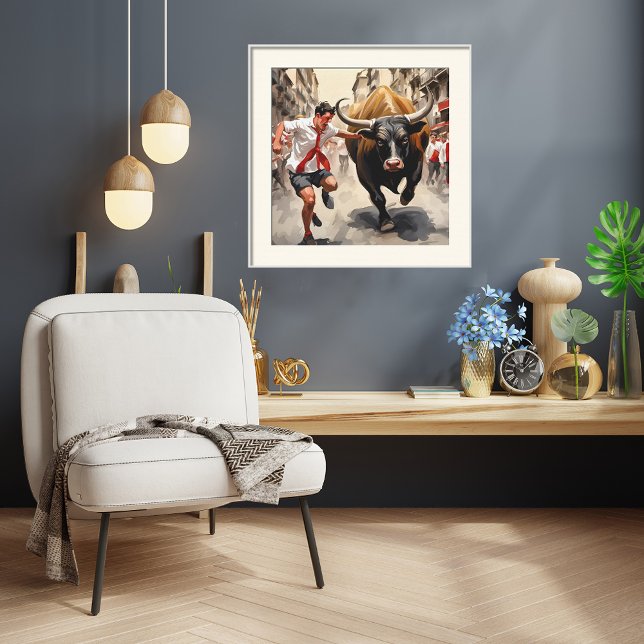 Poster Parade San Fermin en Espagne Imprimer (The San Fermin parade in Spain. Print.
Artist: Roger Smith)