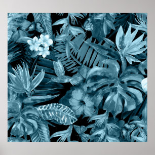 Poster Paradis Aquarelle Tropical: Fleur de Jungle