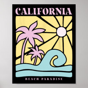 Poster Paradis de plage ensoleillé d'été en Californie