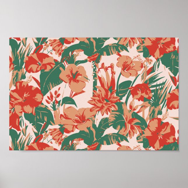 Poster Paradis floral tropical (Devant)