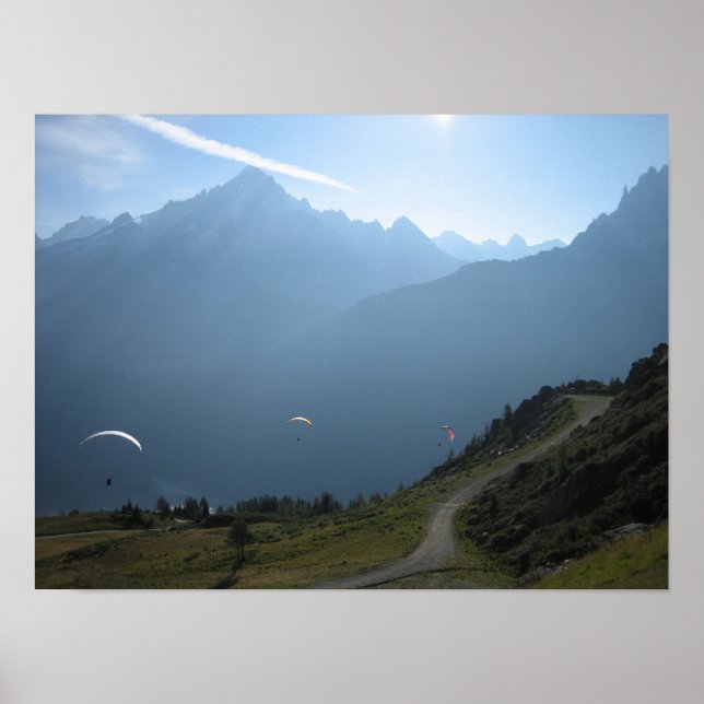 Poster: Paragliders Chamonix Valley Frankreich Poster (Vorne)