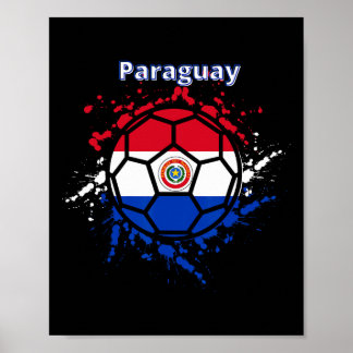 Poster Paraguay Soccer Paraguayan Flag Futbol Fan Jersey 