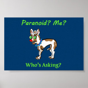 Poster Paranoïde de chiwawa de chien