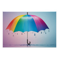 Parapluie arc-en-ciel avec Raindrops